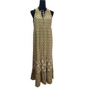 Sonoma Full Length Boho Maxi Dress, Peasant Design tiered ruffles gypsy dress